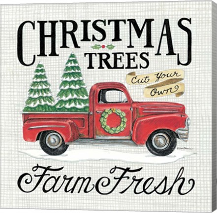 Framed Christmas Trees Farm Fresh Print