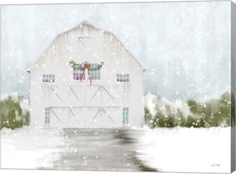 Framed Christmas Barn Print