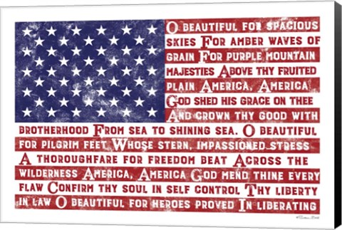 Framed America the Beautiful Flag Print