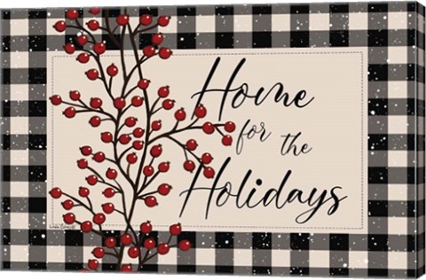 Framed Home for the Holidays with Berries Print