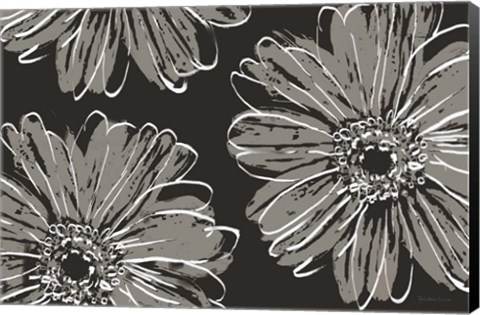 Framed Flower Pop Sketch VII-Black BG Print