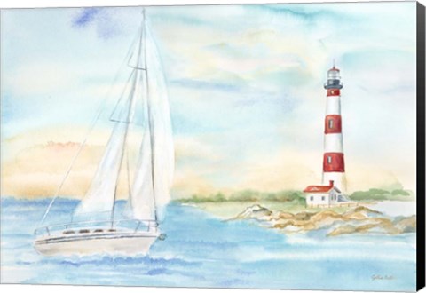 Framed East Coast Lighthouse landscape II Print