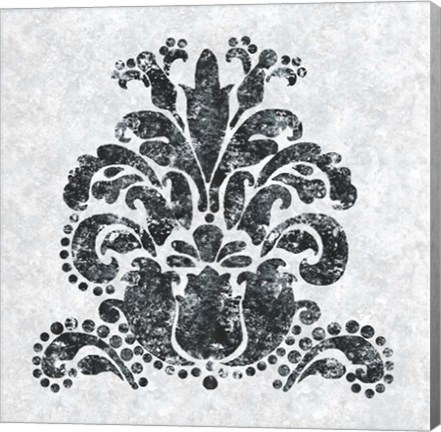 Framed Textured Damask II on white Print