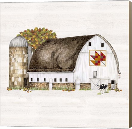 Framed Fall Barn Quilt II Print