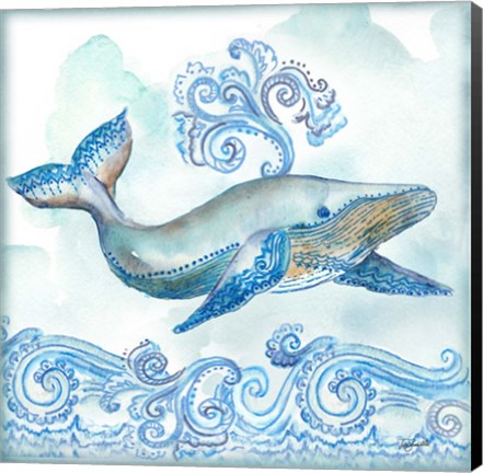 Framed Boho Shells II-Whale Print