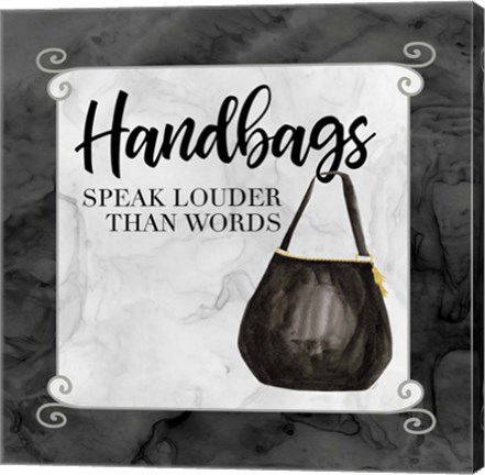 Framed Fashion Humor XIII-Handbags Speak Print