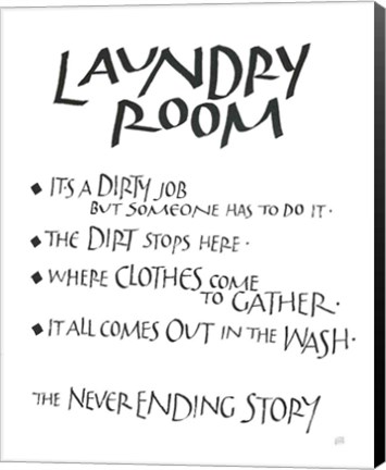 Framed Laundry Room Sayings White Print