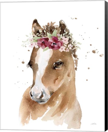 Framed Floral Pony Print