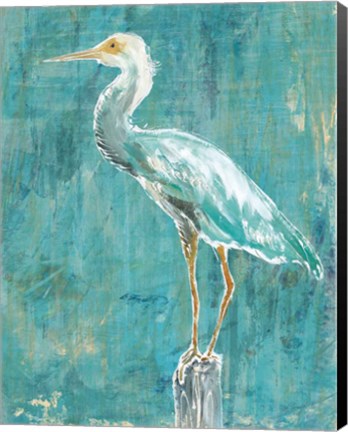 Framed Coastal Egret II Dark Print