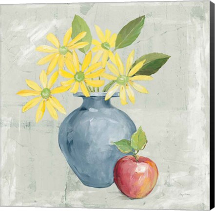 Framed Floral Still Life Gray Print