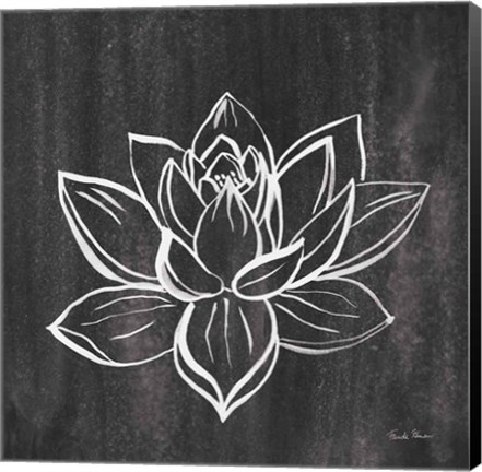 Framed Lotus Gray Print