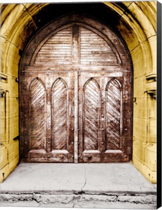 Framed Golden Cathedral Door I Print