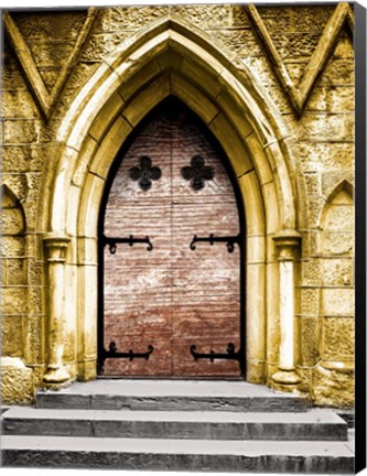 Framed Golden Cathedral Door II Print