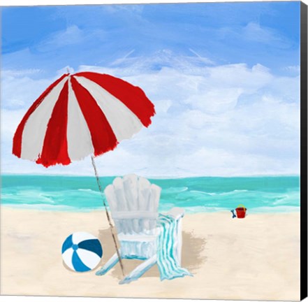 Framed Beach Chair with Umbrella Print