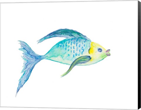 Framed Yellow and Blue Fish I Print