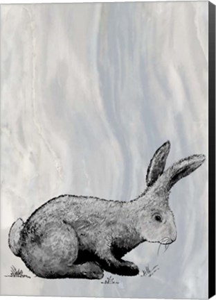 Framed Bunny on Marble IV Print