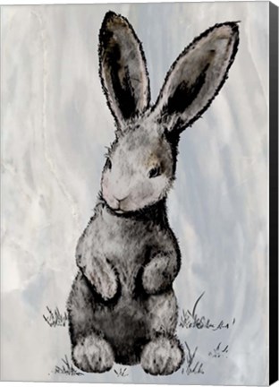 Framed Bunny on Marble III Print