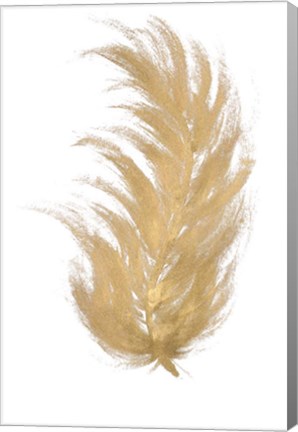 Framed Gold Feather I Print