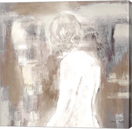 Framed Neutral Figure on Abstract Square II Print