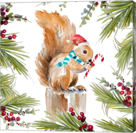 Framed Holiday Squirrel Print