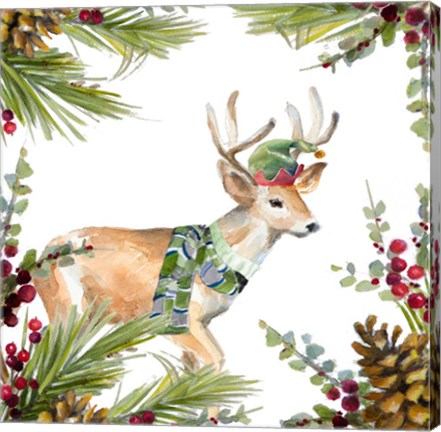 Framed Holiday Deer Print