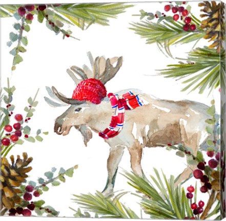 Framed Holiday Moose Print