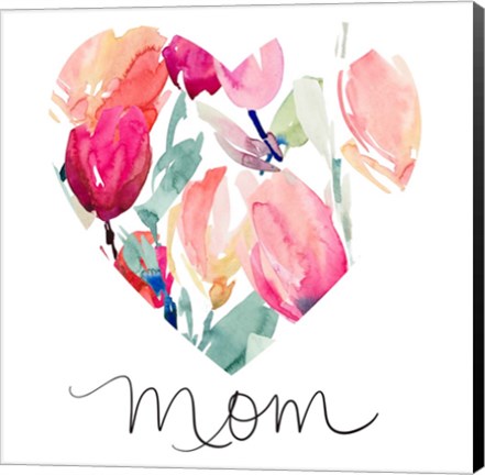 Framed Mom With Tulip Heart Print