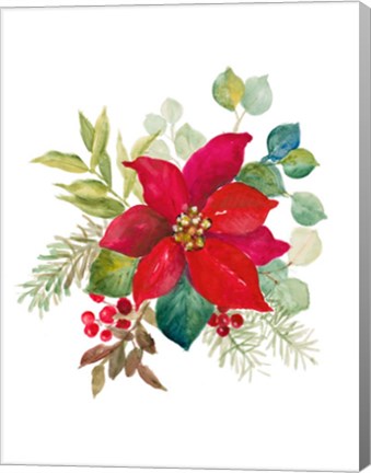 Framed Blooming Poinsettia I Print