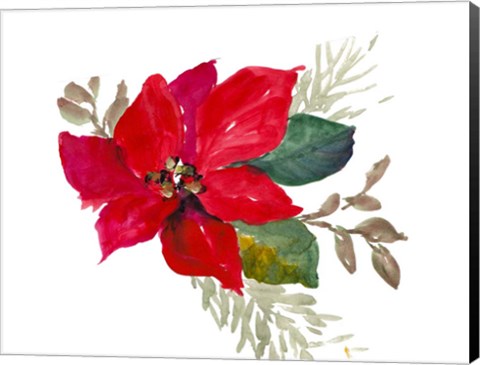 Framed Bright Poinsettia I Print