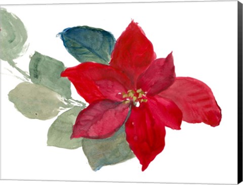 Framed Bright Poinsettia II Print