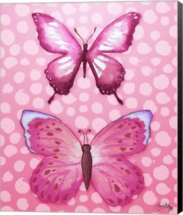 Framed Butterfly Duo in Pink Print