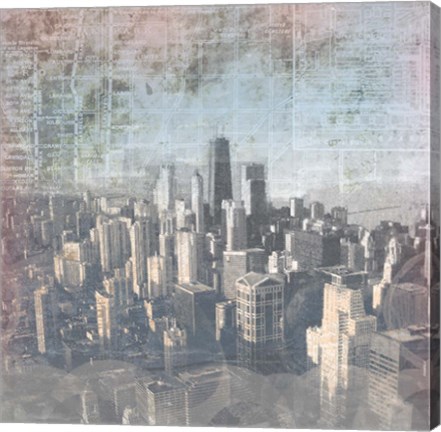 Framed Chicago Skyline II Print