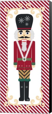 Framed Nutcracker On Red Stripe II Print