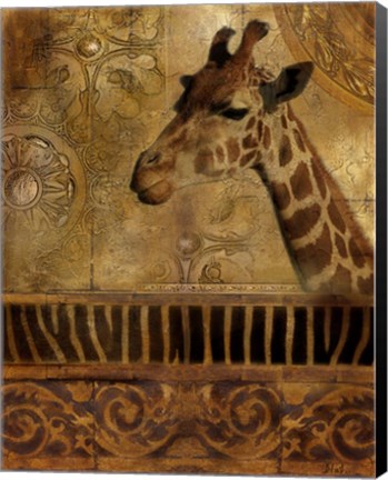 Framed Elegant Safari III (Giraffe) Print