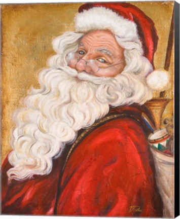 Framed Smiling Santa Print