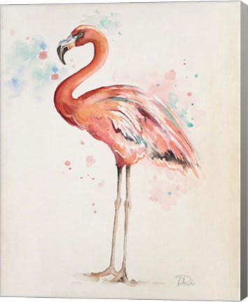 Framed Flamingo I Print