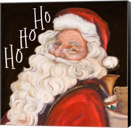 Framed Smiling Santa Ho Ho Ho Print