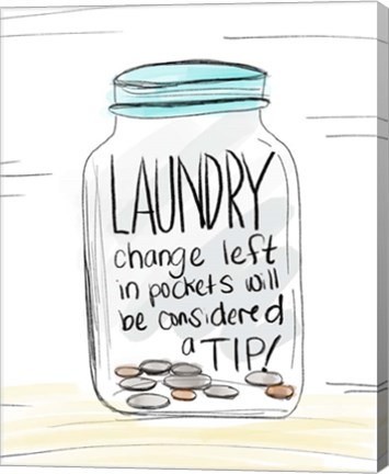 Framed Laundry Tip Jar Print