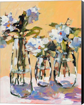 Framed Three Flower Vases Print