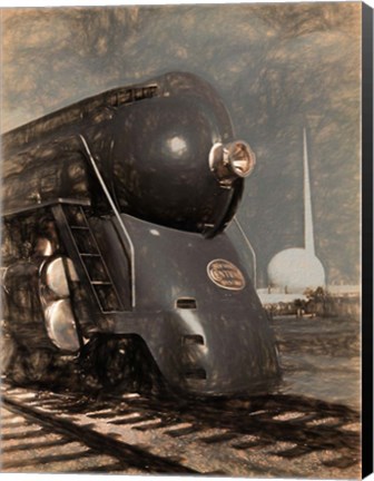 Framed 1939 Streamliner NYC Hudson Machine Age Print