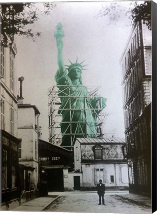Framed Lady Liberty Construction 1885 Print