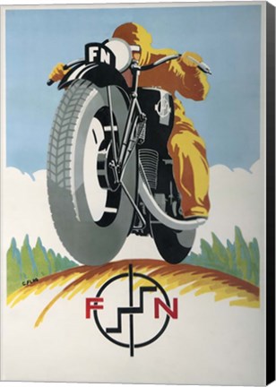 Framed Art Deco Motorcycle Ad 1934 Print