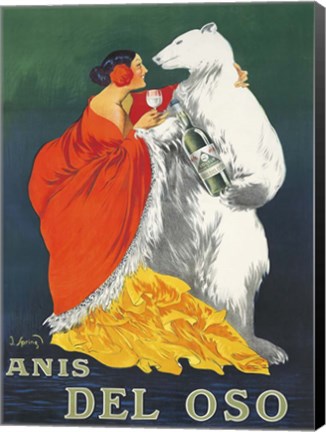 Framed 1919 Anis Del Oso Print