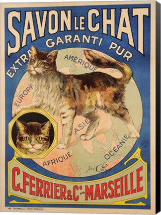 Framed Savon Le Chat Cat Soap ad Print
