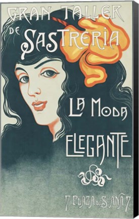 Framed Vintage Spanish Fashion Ad 1920 Print