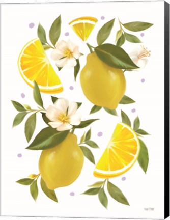 Framed Citrus Lemon Botanical Print