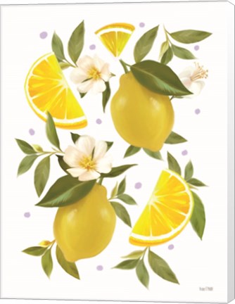 Framed Citrus Lemon Botanical Print