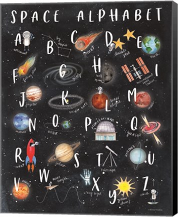 Framed Space Alphabet Print