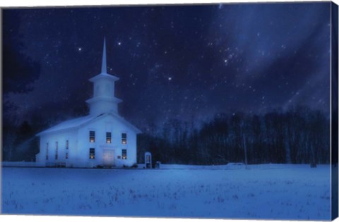 Framed Starry Night Church Print