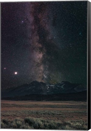 Framed Milky Way in Sawtooth Mountains Print